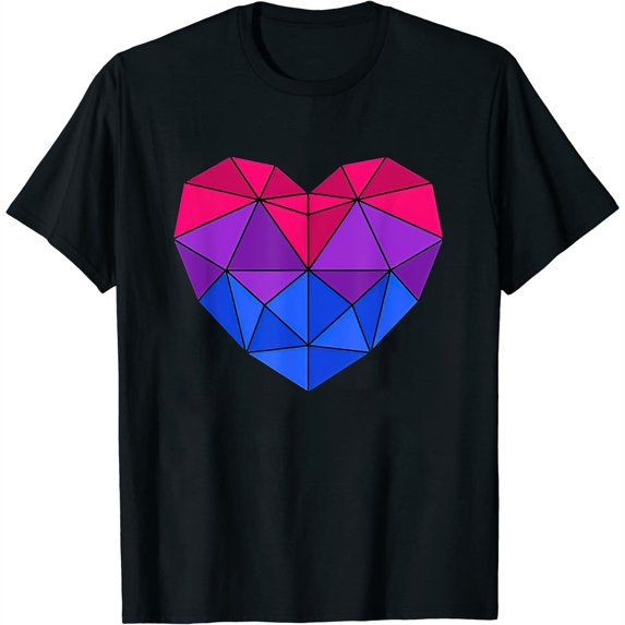 Womens Bisexual Heart Lgbt Bisexual T-Shirt Black X-Large