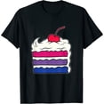 thumbnail image 1 of Womens Bisexual Layered Cake Gay Rights Pride Week T-Shirt Black Large, 1 of 5