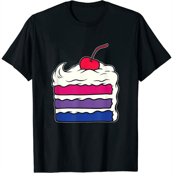 Womens Bisexual Layered Cake Gay Rights Pride Week T-Shirt Black Large
