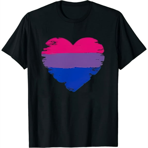 Womens Bisexual Pride Logo Lgbt Gay Pride Graphic Mm T-Shirt Black 2X-Large