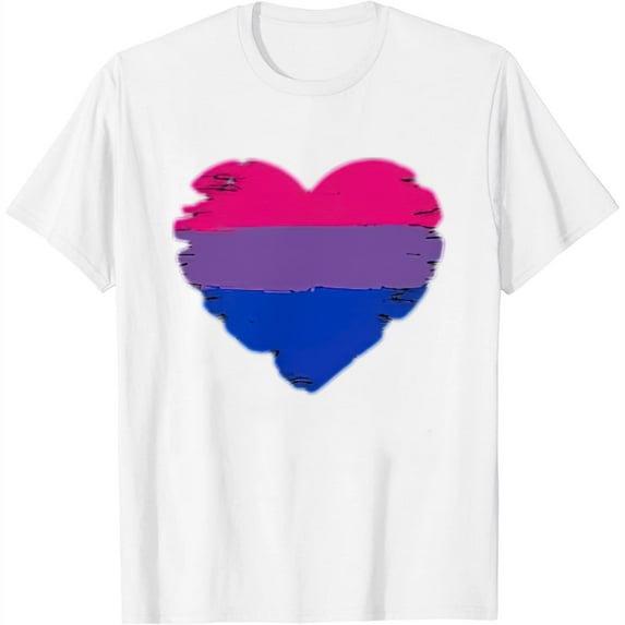Womens Bisexual Pride Logo Lgbt Gay Pride Graphic Mm T-Shirt White Large