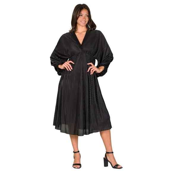 Womens Bishop Sleeve Midi Dress