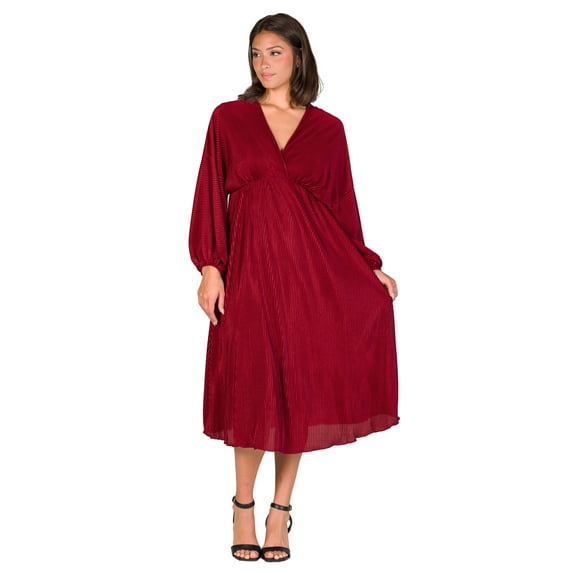 Womens Bishop Sleeve Midi Dress