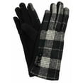 thumbnail image 1 of Womens Black Button Buffalo Plaid Stretch Fit Texting & Tech Touchscreen Gloves, 1 of 1