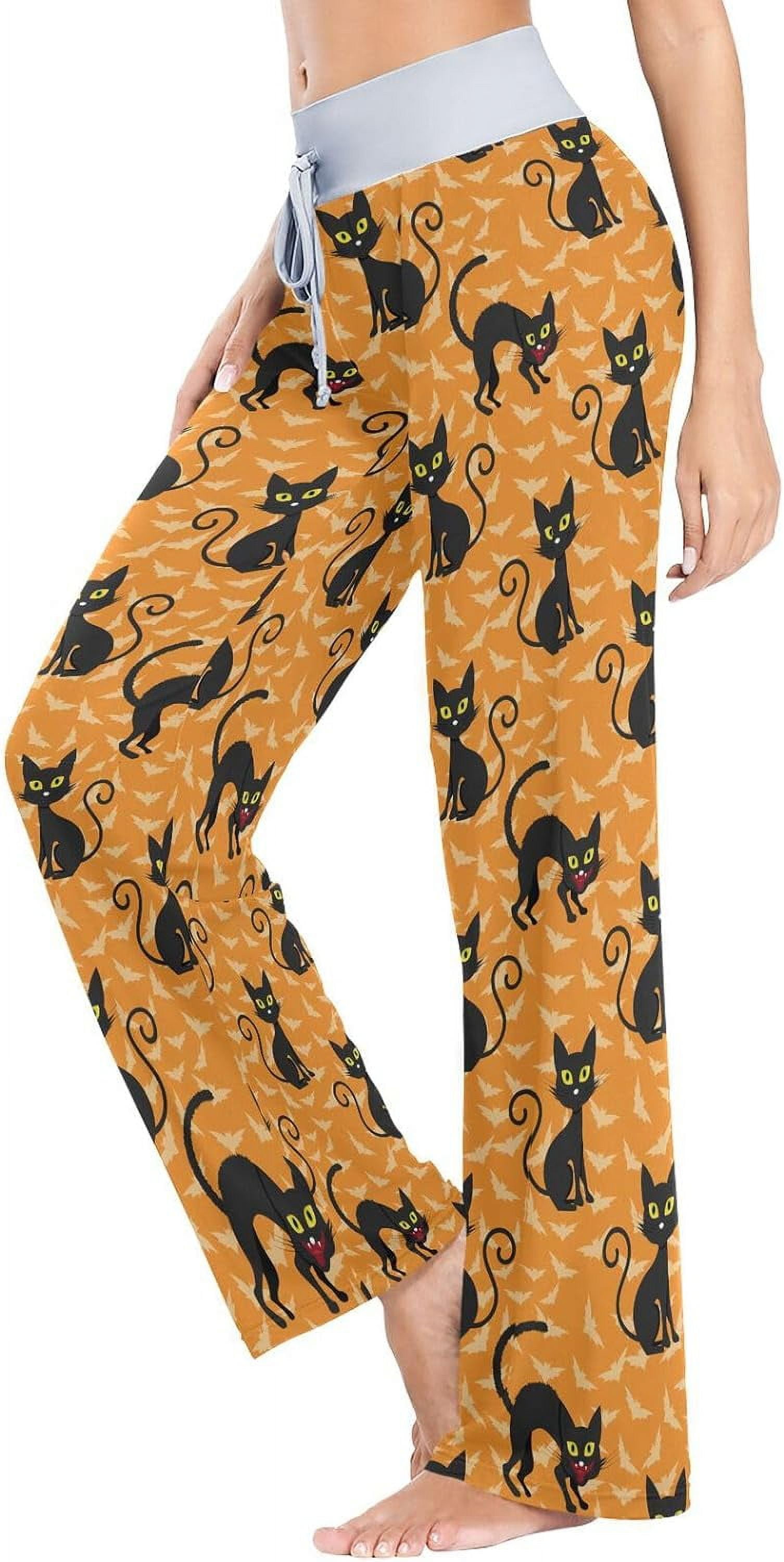 BLACK KITTY WREATH UNISEX LOUNGE PANTS