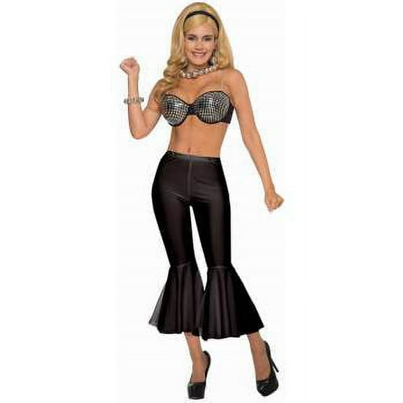 Womens Black Crop Bell Bottoms Halloween Costume Accessory