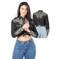 thumbnail image 1 of Womens Black Embroidered Western-style Blouse 44190, 1 of 5