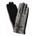 thumbnail image 1 of Womens Black Faux Python Snake Skin Print Texting & Tech Touchscreen Gloves, 1 of 1