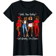 PAGLIO Womens Black Girls Trip Baby Funny Vacation African American Friend T-Shirt
