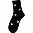 thumbnail image 1 of VONCOS Womens Black Heart Crew Socks - Cute Everyday Casual Socks with Heart Pattern, Comfortable & Breathable, 1 of 4