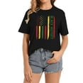 thumbnail image 1 of Womens Black History In USA Flag Month African American T-Shirt, 1 of 5