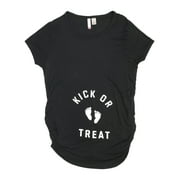 PLANET MOTHERHOOD Womens Black Kick or Treat Maternity Halloween Tee Shirt T-Shirt X-Large