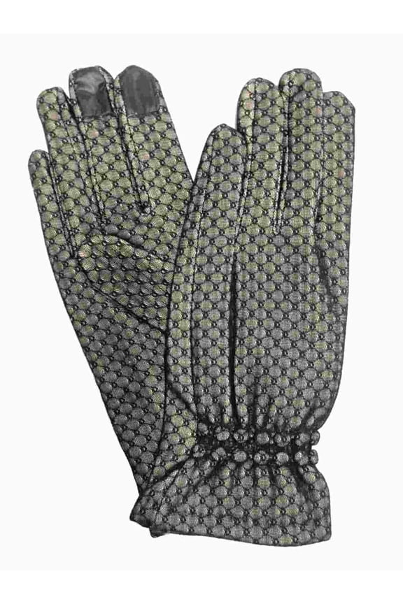 Womens Black Lace Overlay Stretch Fit Texting & Tech Touchscreen Gloves