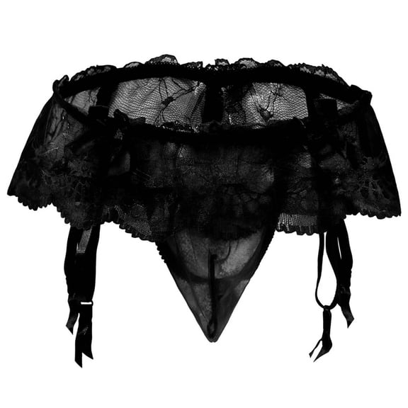Womens Black Lace Panties with Bow - One Size Soft Stretch Comfort Everyday Romantic Underwear,Size Free Size