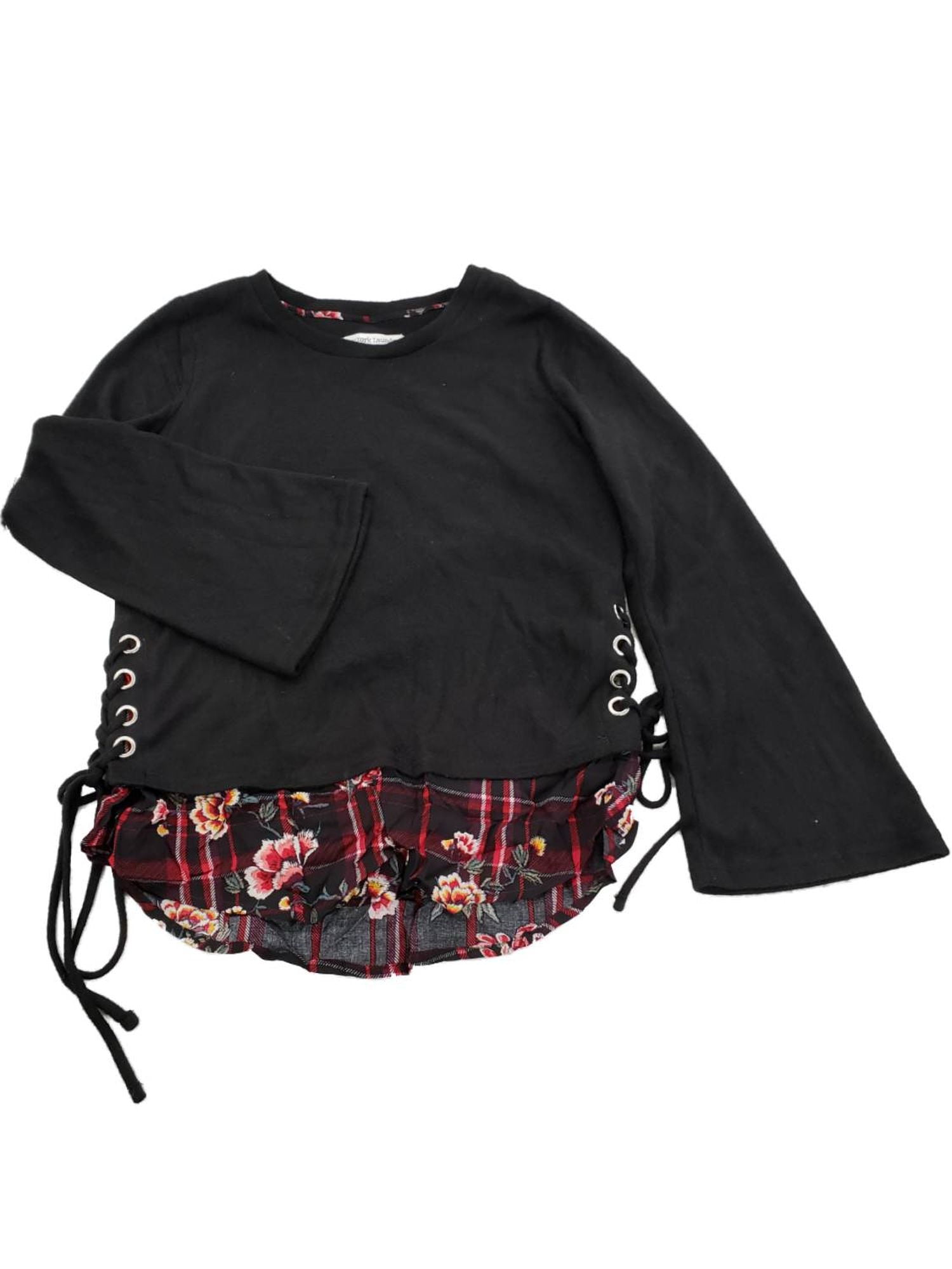 Womens-Black-Layered-Look-Lace 