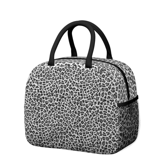 Womens Black Leopard Print Lunch Box for Work,Insulated Lunch Bag for Women,Loncheras Para Mujer,Leakproof Adult Lunch Bag for Work,Beach,Travel,Picnic,Camping