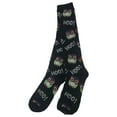 thumbnail image 1 of Womens Black Owl Hoo Print Knee High Halloween Socks, 1 of 2