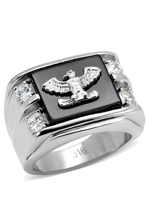 Womens Black Pink Ring Anillo Para Mujer 316L Stainless Steel Ring with Glass in Siam Salerno