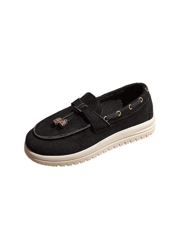 Womens Black Platform Tassel Loafers Slip-On Casual Comfortable Chunky Lug Sole Round Toe Moccasin Shoes,Size 7
