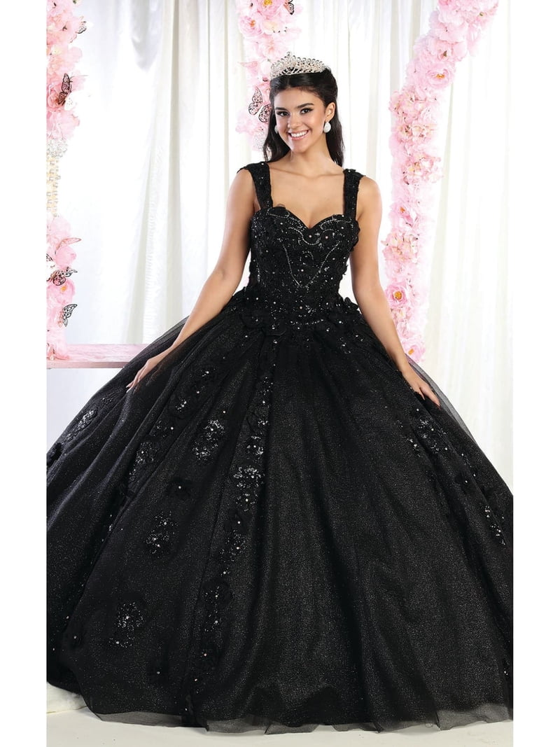 blue dress for baby girl Black Princess Quinceañera Dress – Quince-Dress main image 1