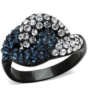 Womens Black Ring Anillo Para Mujer 316L Stainless Steel Ring with Top Grade Crystal in Montana Massa