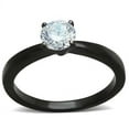 thumbnail image 1 of Womens Black Ring Anillo Para Mujer Stainless Steel Ring with AAA Grade CZ in Clear Abigail, 1 of 4