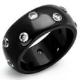 thumbnail image 1 of Womens Black Ring Anillo Para Mujer Stainless Steel Ring with AAA Grade CZ in Clear Areli, 1 of 4