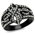 thumbnail image 1 of Womens Black Ring Anillo Para Mujer 316L Stainless Steel Ring with Top Grade Crystal in Clear Evelyn, 1 of 4