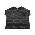 thumbnail image 1 of Womens Black Silver Sparkle Embellished Neckline Shirt T-Shirt Top Blouse L, 1 of 2