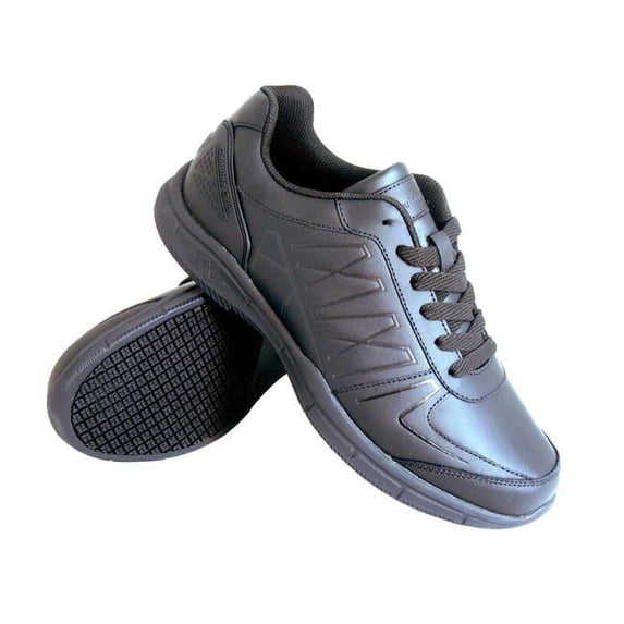 Womens Black Slip-Resistant Athletic Work Shoes - Size 6.5 Wide