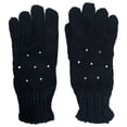 thumbnail image 1 of Womens Black Sparkle Rhinestone Knit Gloves, 1 of 1