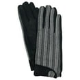 thumbnail image 1 of Womens Black Stripe Stretch Fit Text & Tech Touchscreen Driving Gloves, 1 of 2