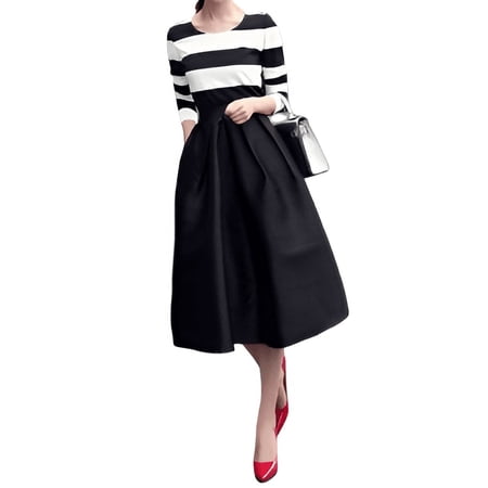 Womens Black Taffeta Midi Pleated Skirt With One Pocket Any Occasion