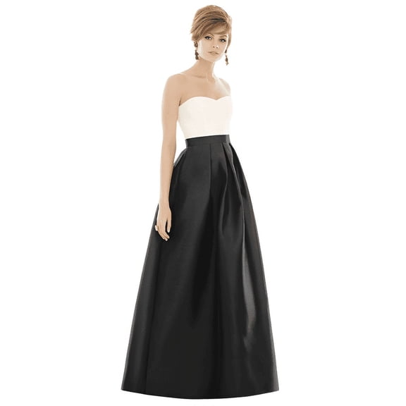 Womens Black Taffeta Pleated Skirt with One Pocket – Ideal for Evening Formal Events & Casual Outings