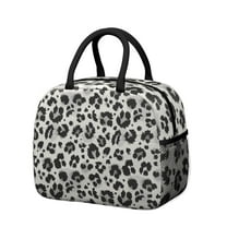 Womens Black and White Leopard Pattern Lunch Box for Work,Insulated Lunch Bag for Women,Loncheras Para Mujer,Leakproof Adult Lunch Bag for Work,Beach,Travel,Picnic,Camping