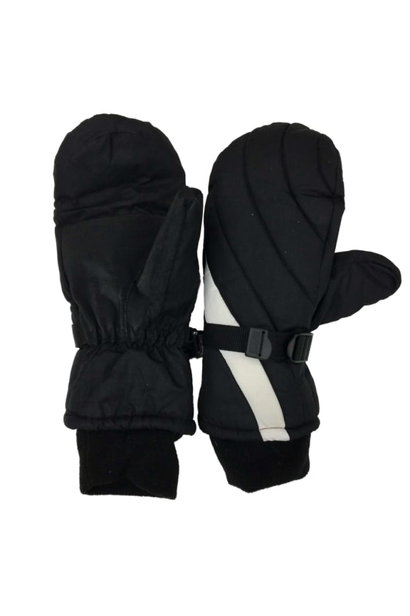 Womens Black & White Ski & Snow Mittens Thinsulate Large/X-Large