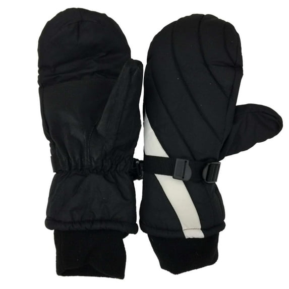 Womens Black & White Ski & Snow Mittens Thinsulate Large/X-Large