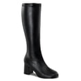 thumbnail image 1 of 3" Block Heel Wide Width,Black ST PU,Plus Size Boot,Side Zip - Blk Str Pu, 6, 1 of 2