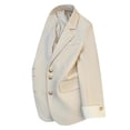 thumbnail image 1 of Womens Blazer Business Office Jacket Casual Slim Fitting Notched Lapel Open Front Long Long Sleeve Work Button Down Cardigan White M, 1 of 3