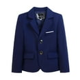 thumbnail image 1 of Womens Blazer Casual 2 Buttons Jacket Blazers Notched Lapel Classic Long Sleeve Workwear Suit Patch Pockets Blue 3-4 Years, 1 of 2