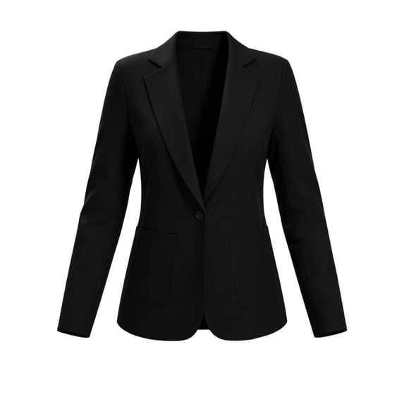 Womens Blazer Casual Long Sleeve Button Front Lightweight Spring Fall Jacket Blazers with Pockets Black