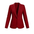 thumbnail image 1 of Womens Blazer Casual Long Sleeve Button Front Lightweight Spring Fall Jacket Blazers with Pockets Red, 1 of 4