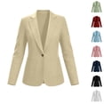 thumbnail image 1 of Womens Blazer Casual Long Sleeve Button Front Lightweight Spring Fall Jacket Blazers with Pockets White, 1 of 5