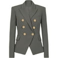 thumbnail image 1 of Womens Blazer, Comdrip Spring and Autumn New Solid Color Fashion Leisure Suit Short Coat Woman Business Blazer for Women Dark Gray 2XL, 1 of 8