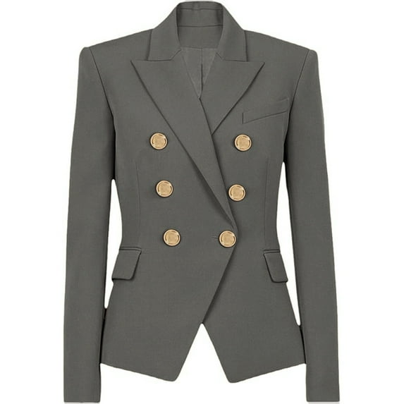 Womens Blazer, Comdrip Spring and Autumn New Solid Color Fashion Leisure Suit Short Coat Woman Business Blazer for Women Dark Gray 3XL