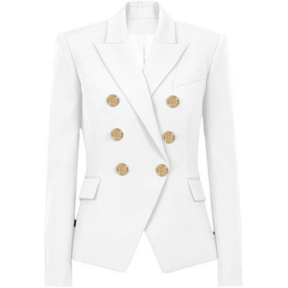 Womens Blazer, Comdrip Spring and Autumn New Solid Color Fashion Leisure Suit Short Coat Woman Business Blazer for Women White XL