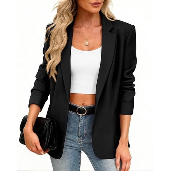 Womens Blazer Fall Work Oversized Coats Business Casual Suit Jackets Dressy Single Button Lightweight Blazers, XL
