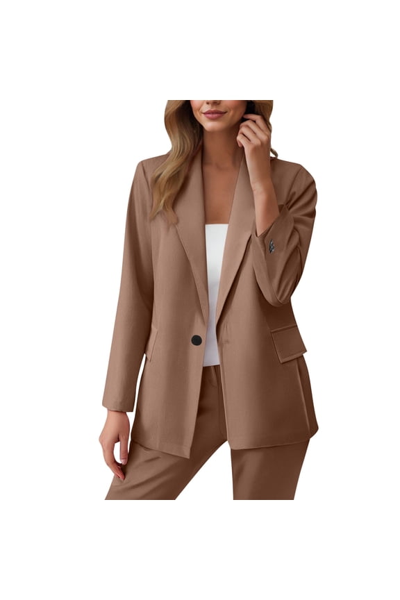 Womens Blazer Pant Suit Set Plus Size Office Outfits Open Front Blazer Straight Pants 2 Piece Business Casual Sets, 4XL