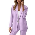 thumbnail image 1 of Womens Blazer Pant Suit Set Plus Size Office Outfits Open Front Blazer Straight Pants 2 Piece Business Casual Sets, 5XL, 1 of 7