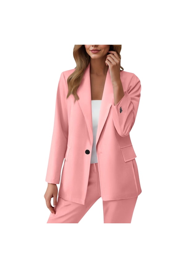 Womens Blazer Pant Suit Set Plus Size Office Outfits Open Front Blazer Straight Pants 2 Piece Business Casual Sets, XXL